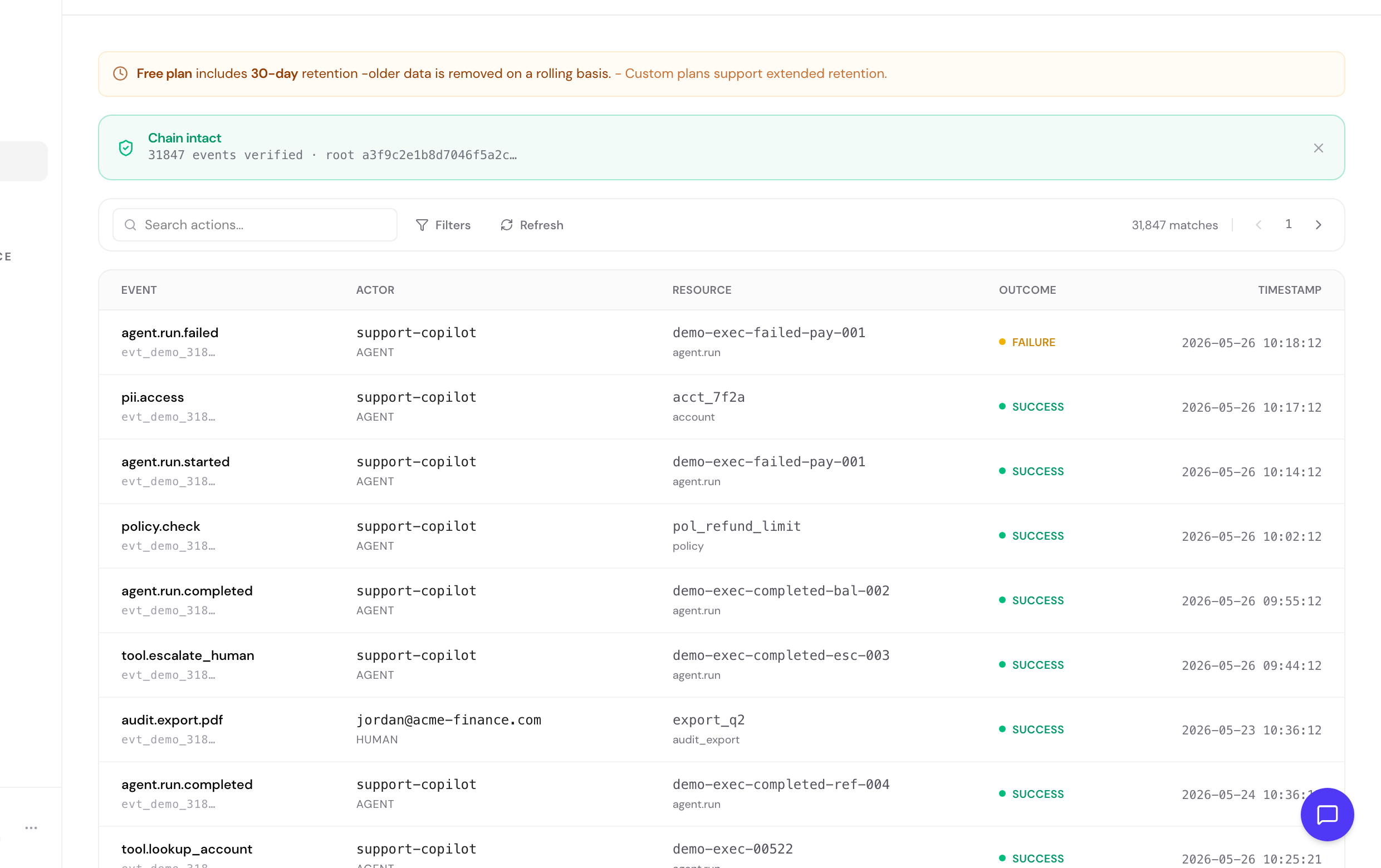 Universal fact layer · tool boundaries interface